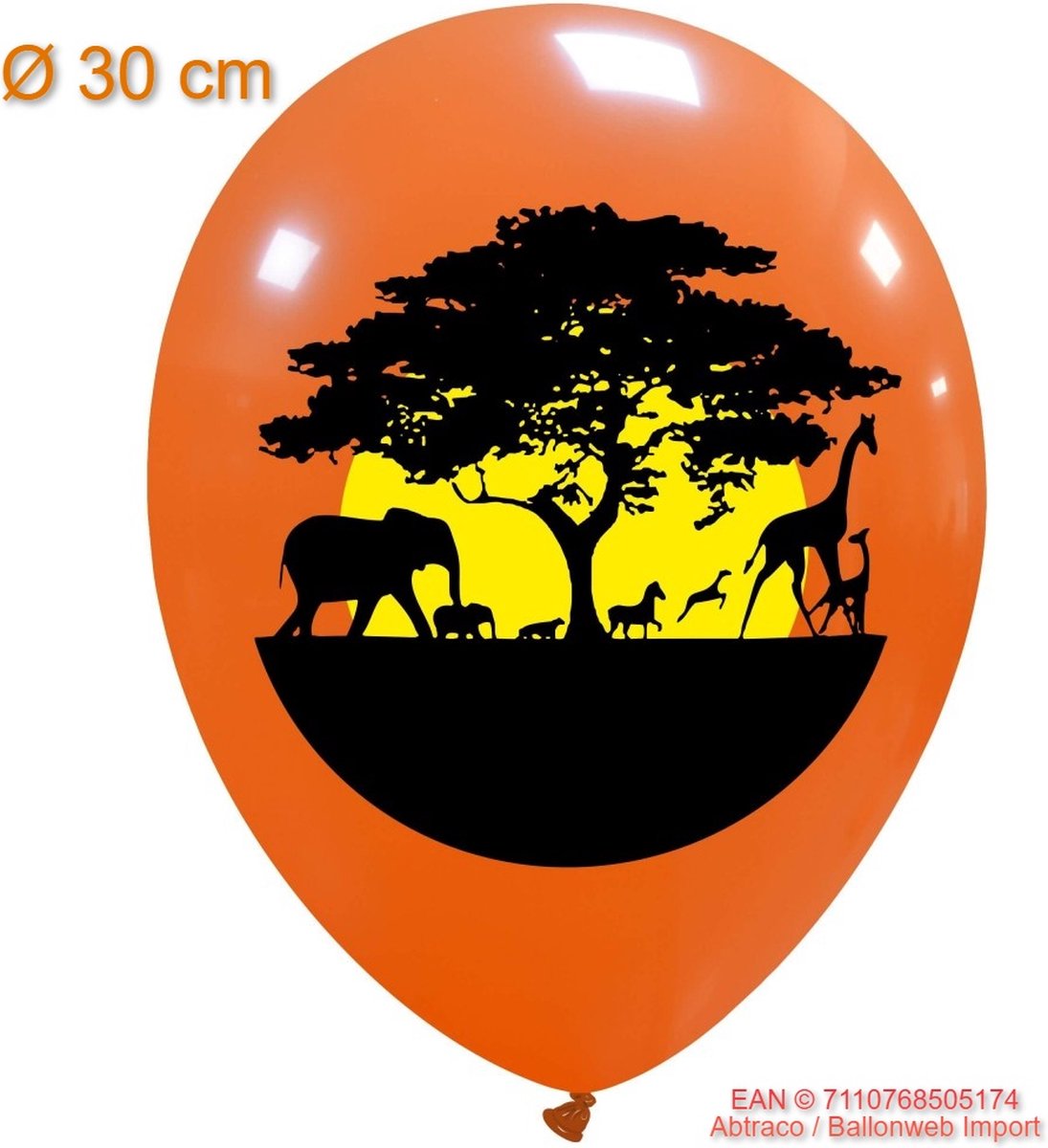 10 x Ballon  Savanne JUNGLE (Ø 30,5 cm / 12